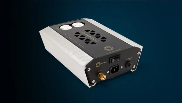 High-end audio power conditioner with dual outlets, featured by The Source AV