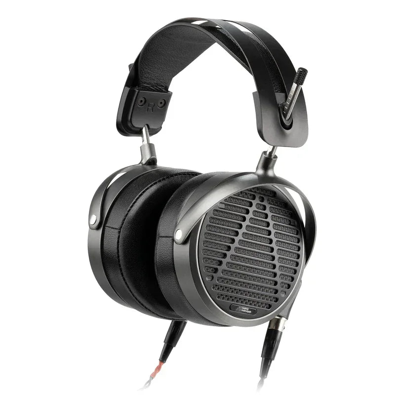 Audeze MM-500 planar magnetic headphones with black metal grille and padded headband at The Source AV